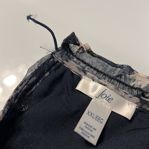 JOIE Baltic Print Swing Dress Navy Floral Sheer Overlay Flowy Dress XXL - Picture 5 of 5